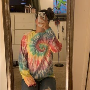 Tie-dye ivory ella long sleeve tee